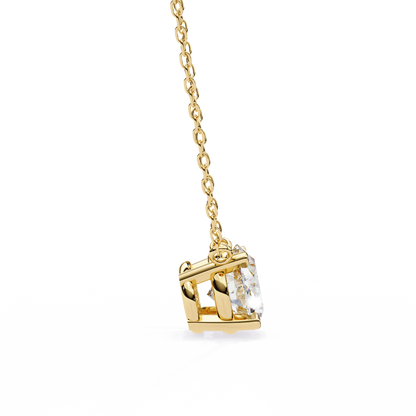 Oval Cut Diamond Solitaire Pendant Necklace – Classic 4-Prong Setting