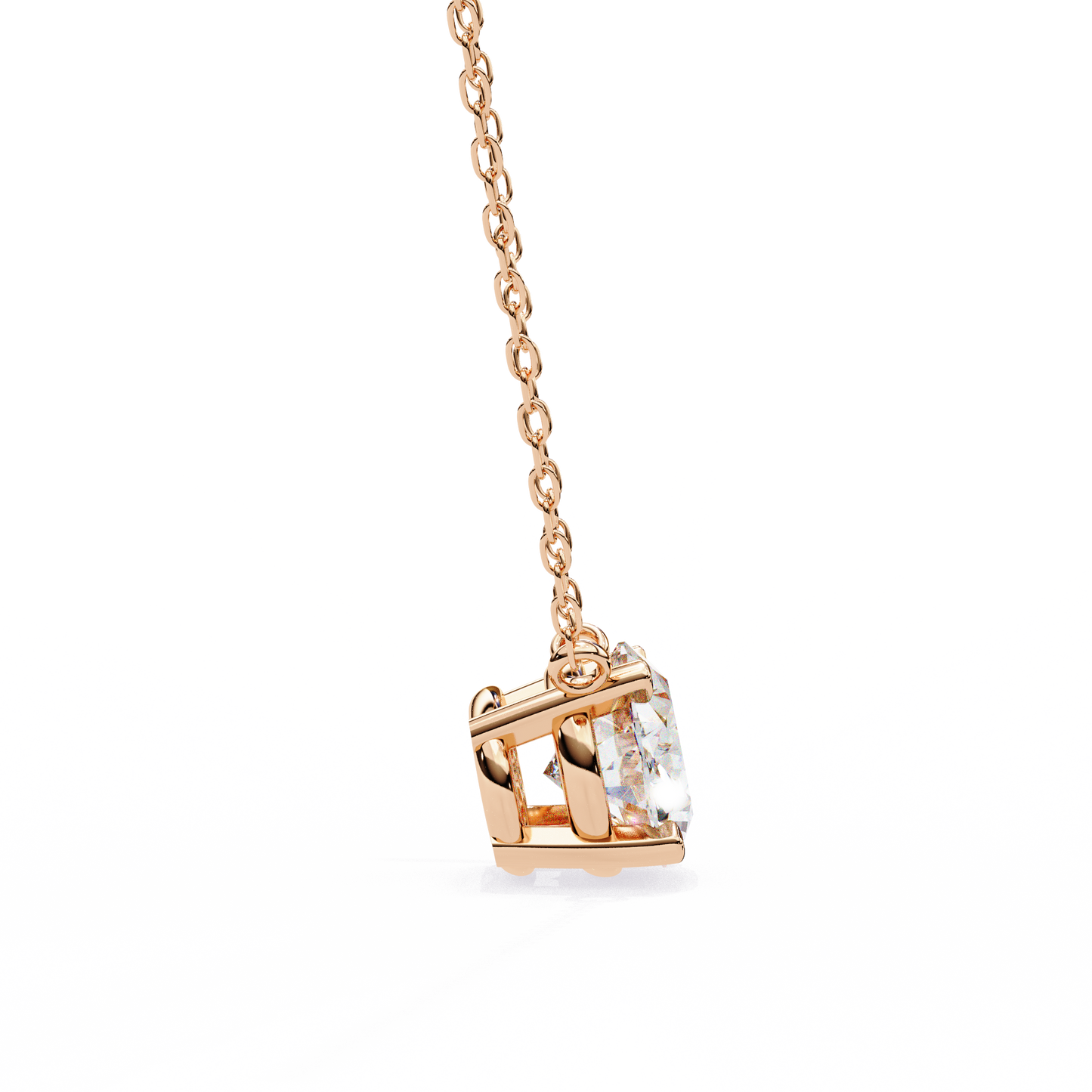 oval cut diamond solitaire pendant necklace – classic 4-prong setting