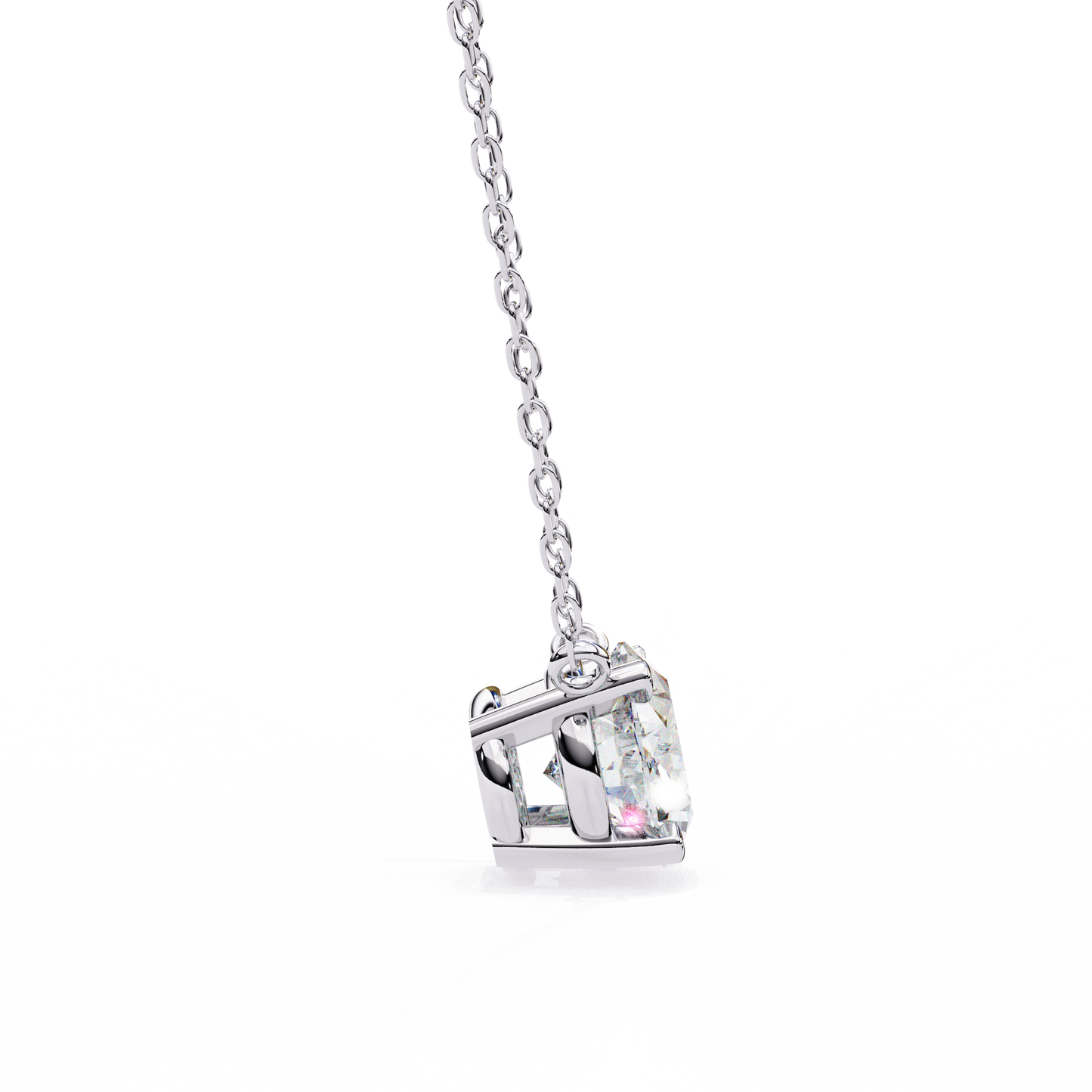 oval cut diamond solitaire pendant necklace – classic 4-prong setting