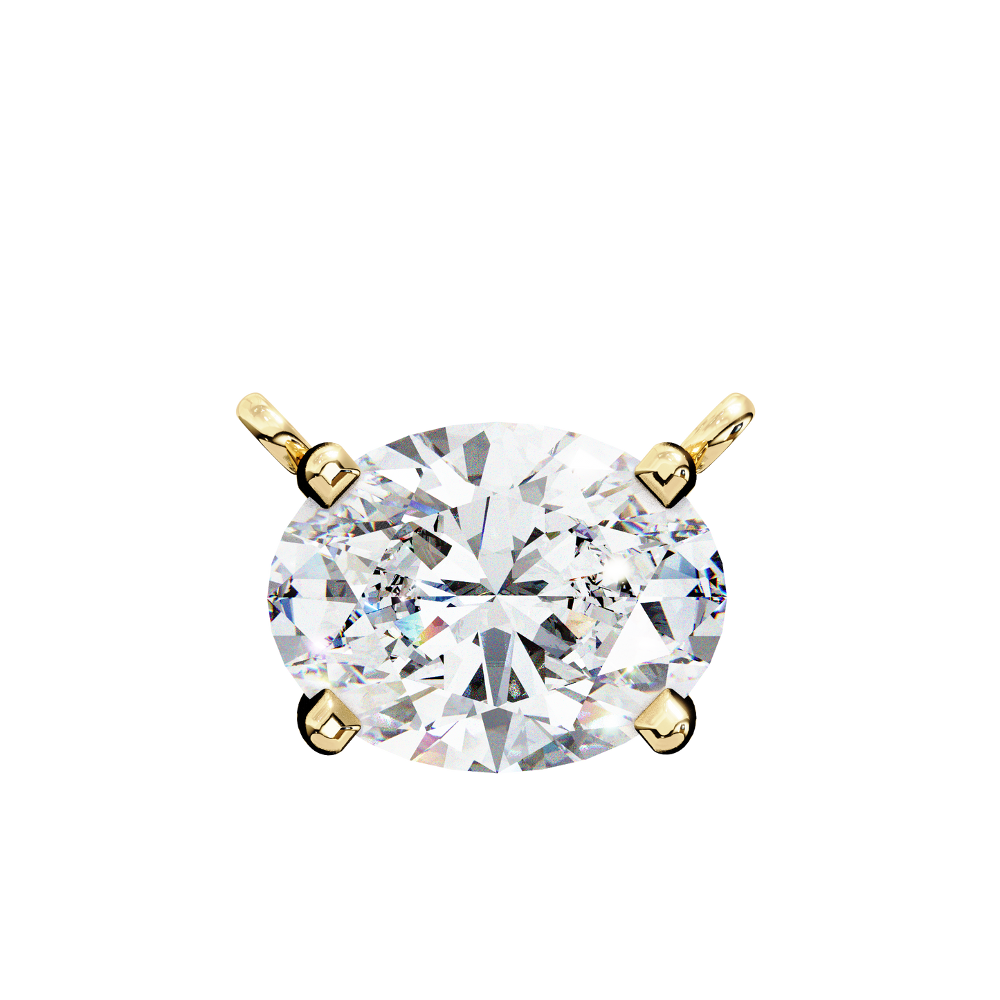 oval cut diamond solitaire pendant necklace – classic 4-prong setting