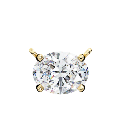 Oval Cut Diamond Solitaire Pendant Necklace – Classic 4-Prong Setting