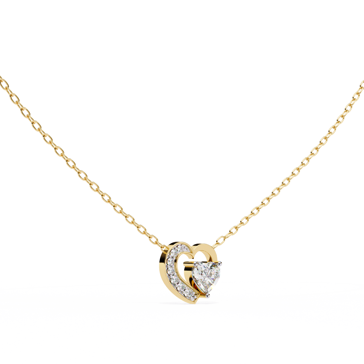 heart-shaped diamond pendant | elegant gold heart necklace