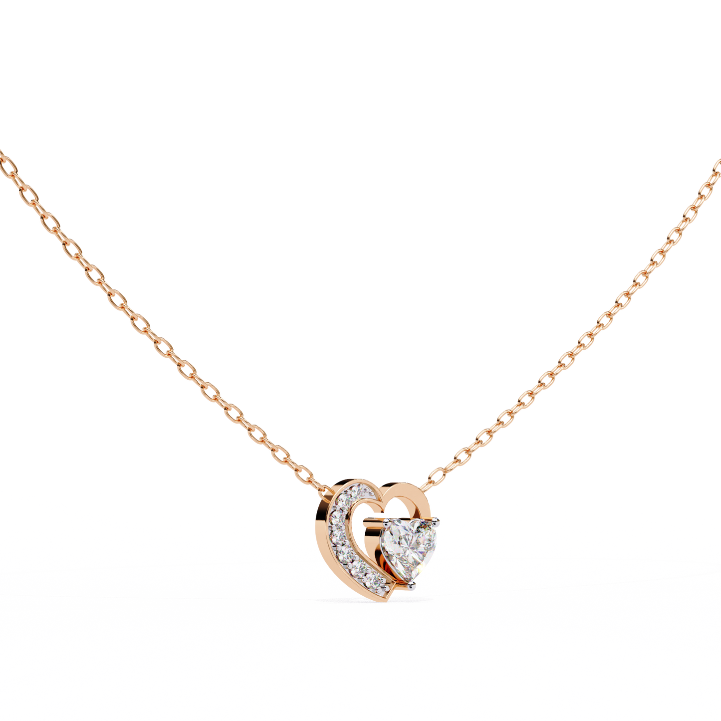 heart-shaped diamond pendant | elegant gold heart necklace
