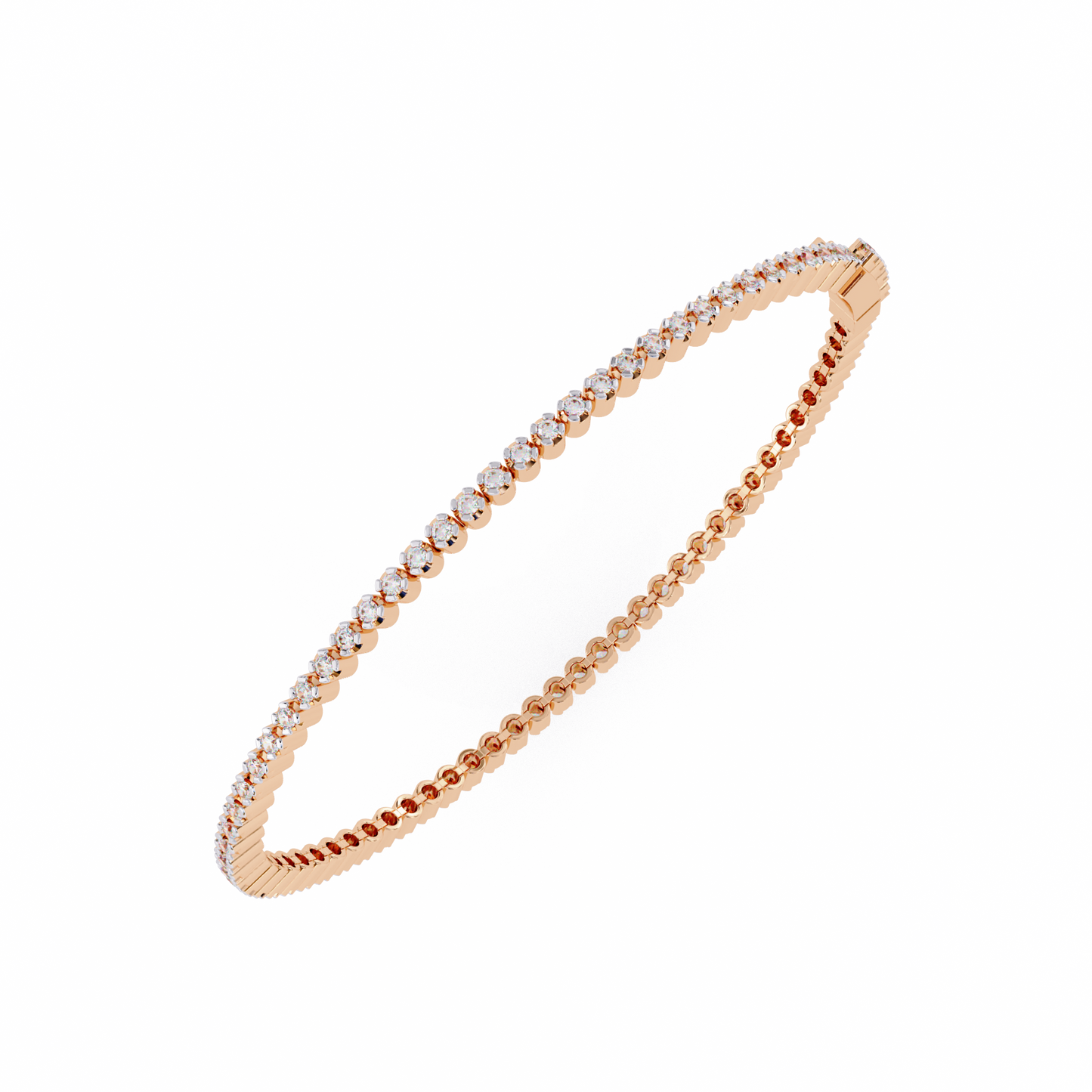 elegant diamond tennis bracelet with round-cut stones, perfect for special occasions.