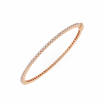 Elegant diamond tennis bracelet with round-cut stones, perfect for special occasions.