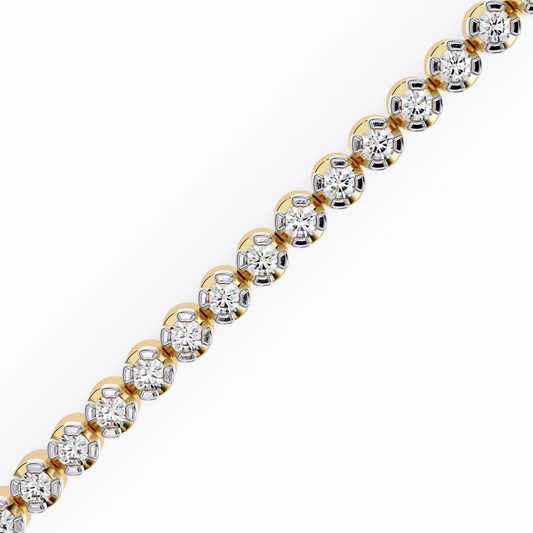 Elegant diamond tennis bracelet with round-cut stones, perfect for special occasions.