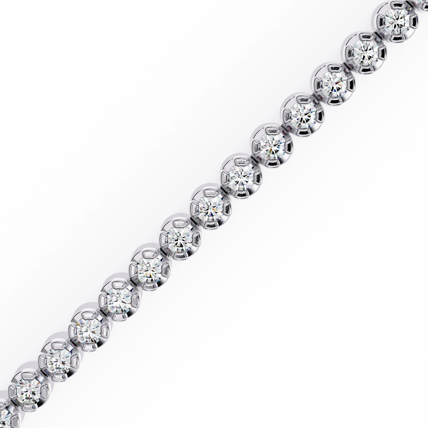 elegant diamond tennis bracelet with round-cut stones, perfect for special occasions.