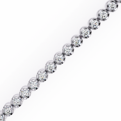 Elegant diamond tennis bracelet with round-cut stones, perfect for special occasions.