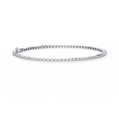 Elegant diamond tennis bracelet with round-cut stones, perfect for special occasions.
