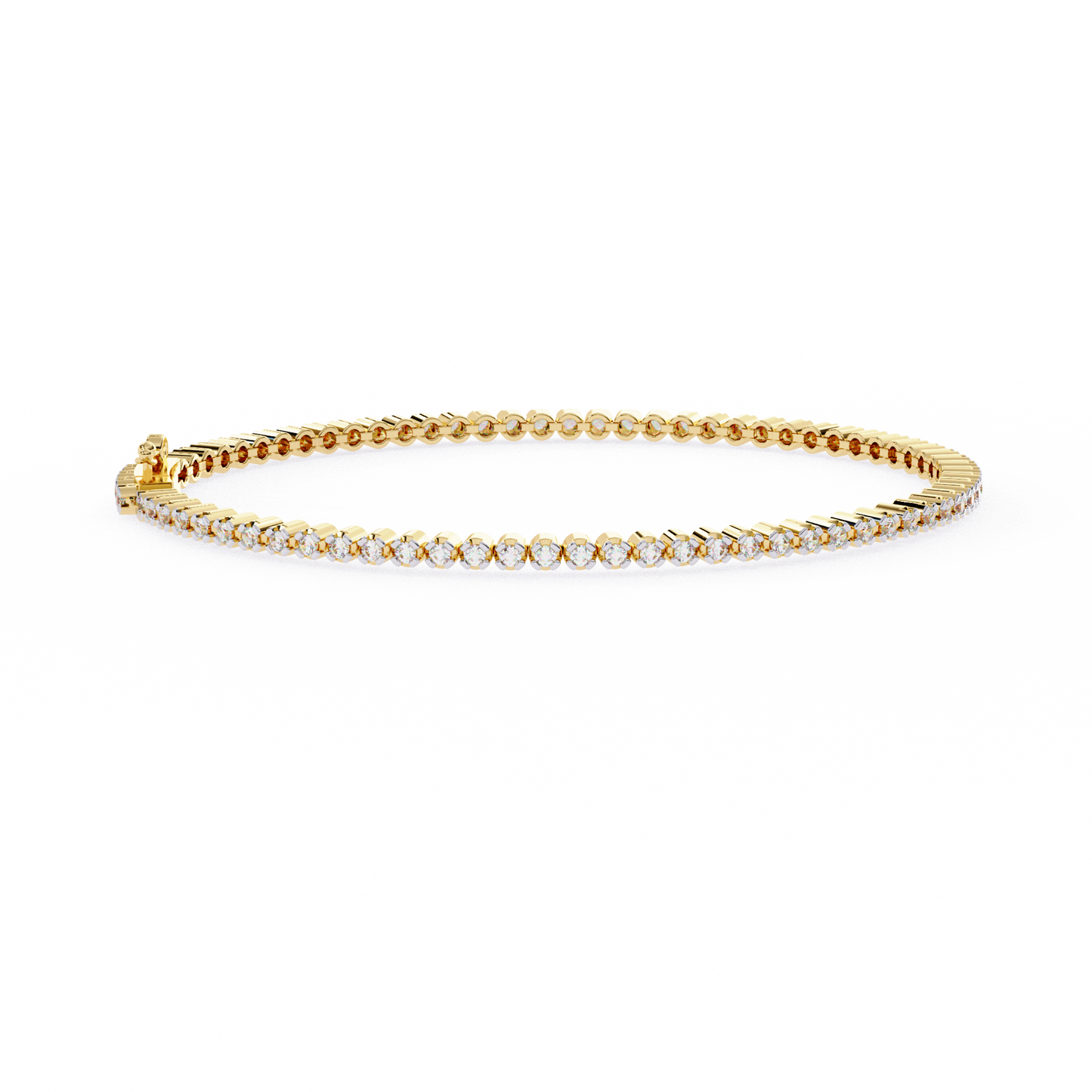 elegant diamond tennis bracelet with round-cut stones, perfect for special occasions.