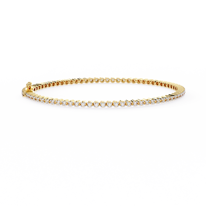 Elegant diamond tennis bracelet with round-cut stones, perfect for special occasions.
