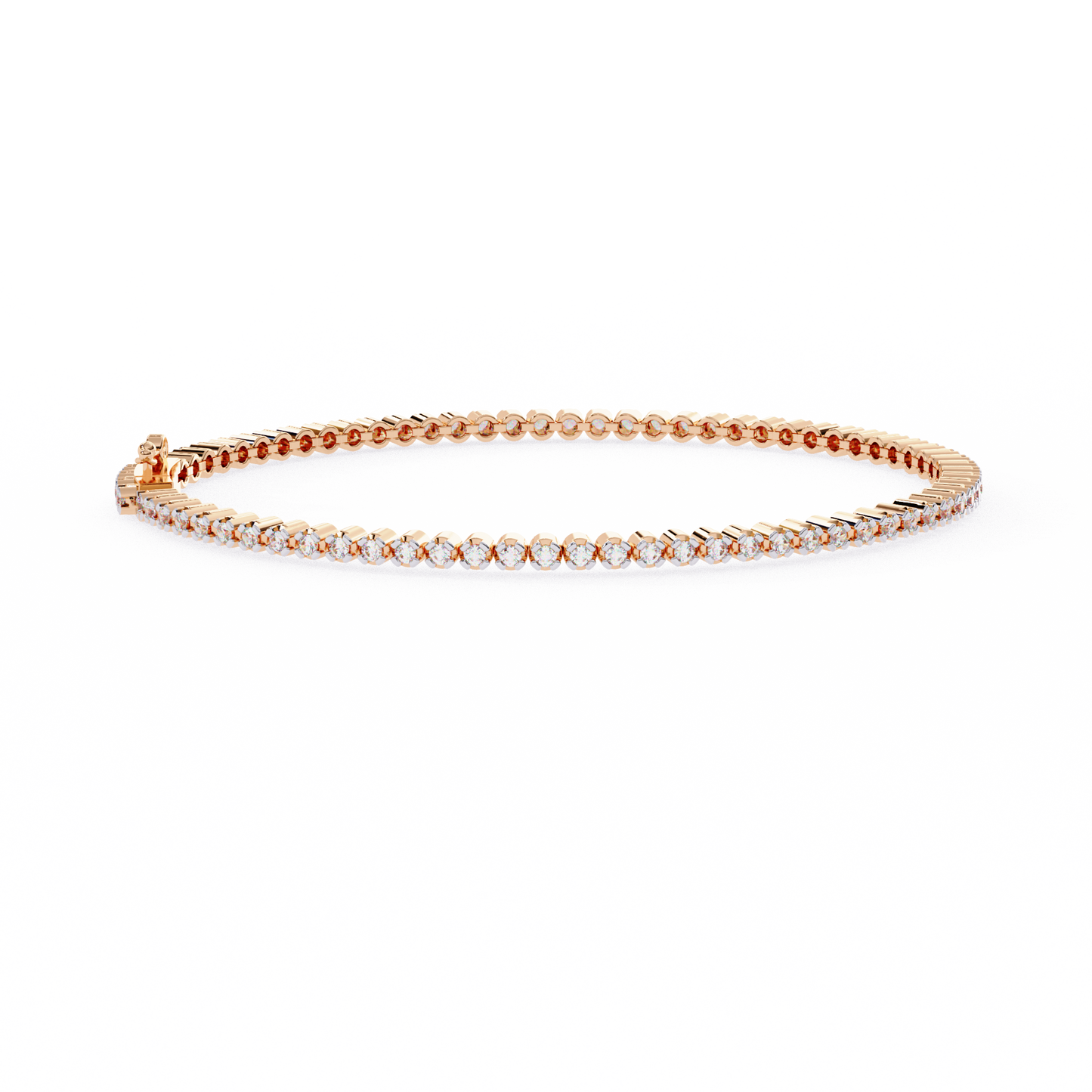 elegant diamond tennis bracelet with round-cut stones, perfect for special occasions.