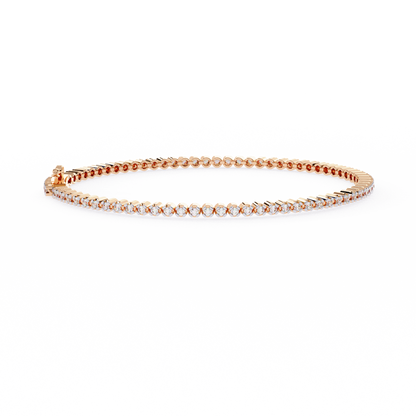 Elegant diamond tennis bracelet with round-cut stones, perfect for special occasions.