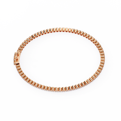 Elegant diamond tennis bracelet with round-cut stones, perfect for special occasions.