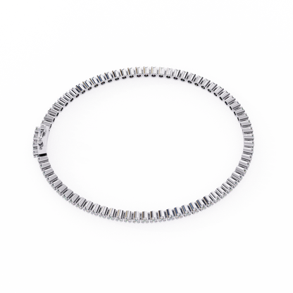 Elegant diamond tennis bracelet with round-cut stones, perfect for special occasions.
