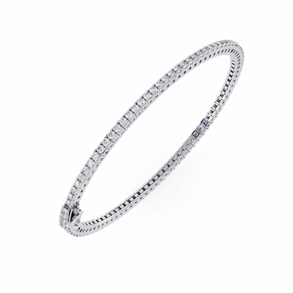 Elegant Diamond Tennis Bracelet Featuring Sparkling Round-Cut Diamonds In A Timeless Design